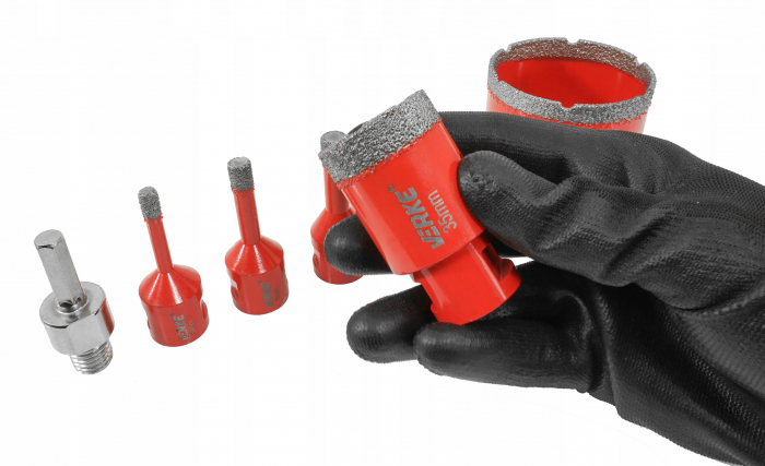 Set carote diamantate piatra gresie faianta beton 6-68mm M14 9 piese (V05504) [4]