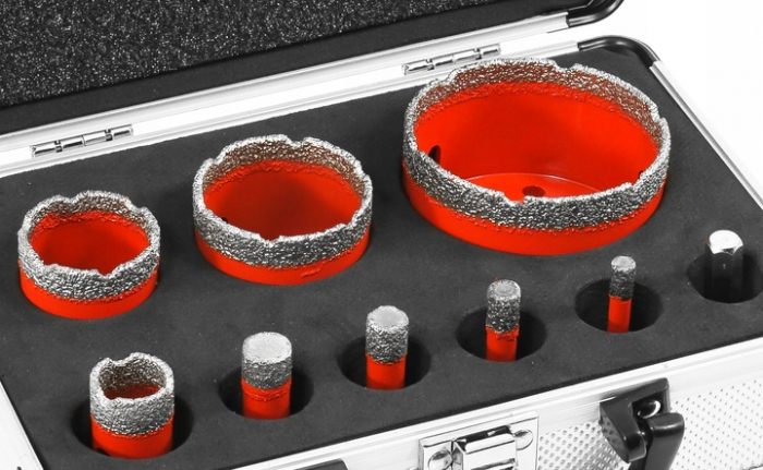 Set carote diamantate piatra gresie faianta beton 6-68mm M14 9 piese (V05504) [7]
