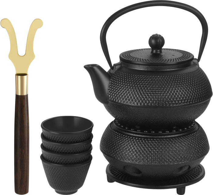 Set ceainic fonta cu cesti infuzor si incalzitor pentru preparare si servire ceai (KD4271) [4]