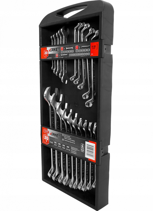 Set chei fixe combinate 6-32mm + fixe furca + inelare cu cot 20piese (V35338) [9]