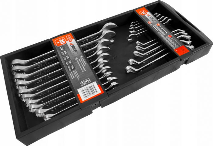 Set chei fixe combinate 6-32mm + fixe furca + inelare cu cot 20piese (V35338) [4]