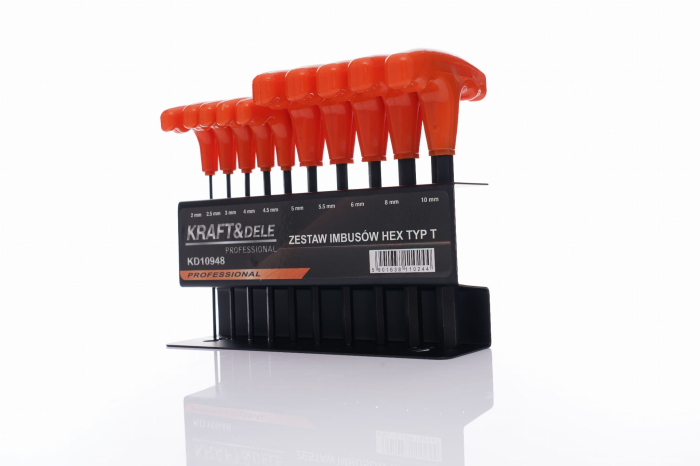 Set chei hexagonale imbus cu maner 10 piese, cu suport (KD10948) [6]