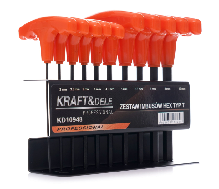 Set chei hexagonale imbus cu maner 10 piese, cu suport (KD10948) [8]