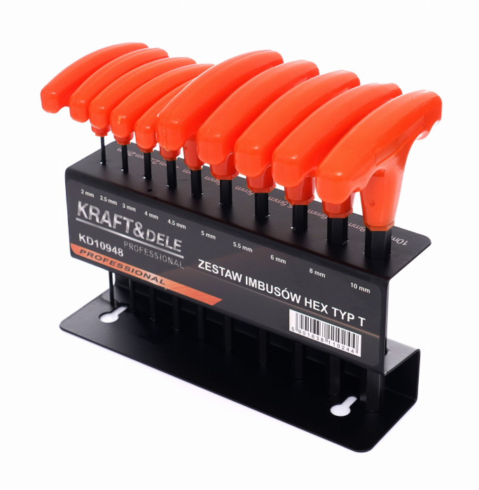 Set chei hexagonale imbus cu maner 10 piese, cu suport (KD10948) [5]