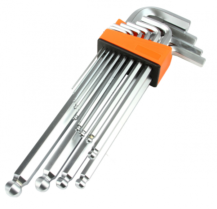 Set chei imbus 2-19mm cu bila si maner 13piese hexagonal (M66429) [1]