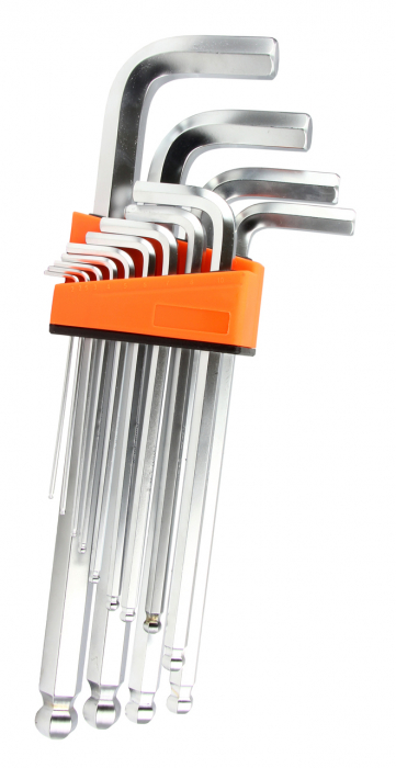Set chei imbus 2-19mm cu bila si maner 13piese hexagonal (M66429) [3]