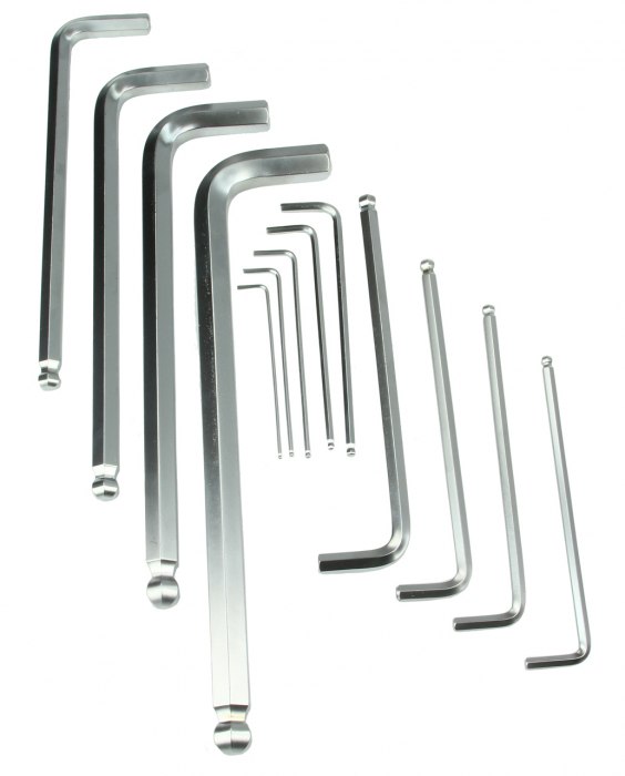 Set chei imbus 2-19mm cu bila si maner 13piese hexagonal (M66429) [4]