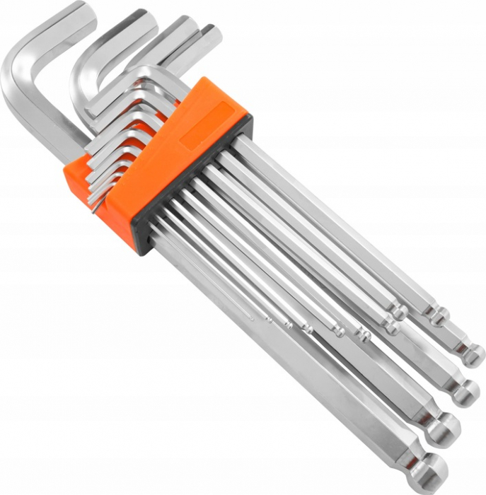 Set chei imbus 2-19mm cu bila si maner 13piese hexagonal (V35506) [4]