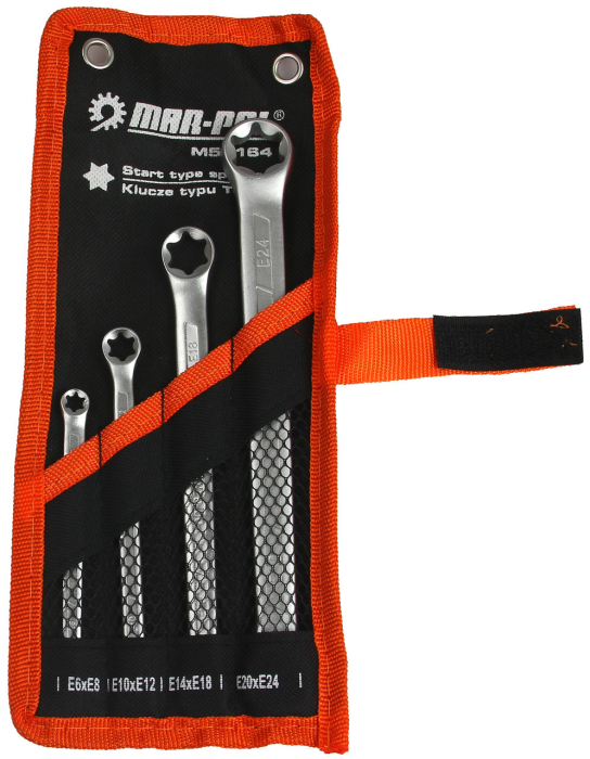 Set chei inelare Torx CrV 4 piese 6-24 mm cu suport de depozitare (M58164P) [6]