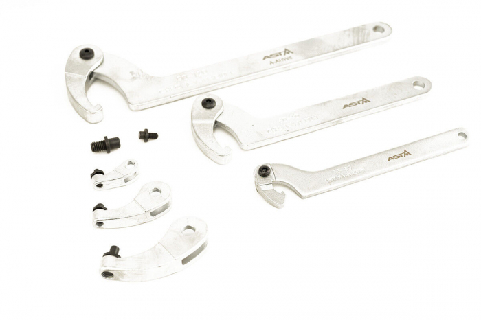Set chei reglabile tip carlig articulate cu cioc si pin 35-120mm (A-AHW8) [4]