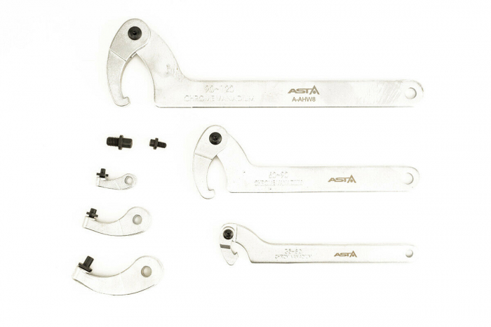 Set chei reglabile tip carlig articulate cu cioc si pin 35-120mm (A-AHW8) [3]