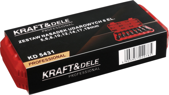 Set chei tubulare impact HEX 1/2 inch 8 piese H5-H19 pentru scule pneumatice si electrice (KD5431) [7]