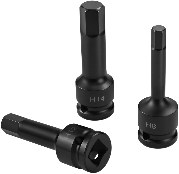 Set chei tubulare impact HEX 1/2 inch 8 piese H5-H19 pentru scule pneumatice si electrice (KD5431) [5]