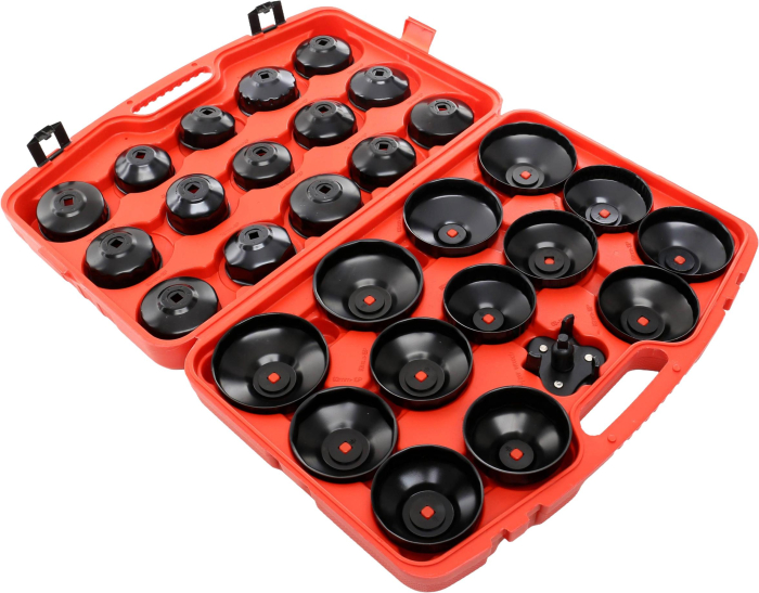 Set chei tubulare pentru filtru ulei 30 piese cu cheie reglabila 65-120mm (KD10502) [2]