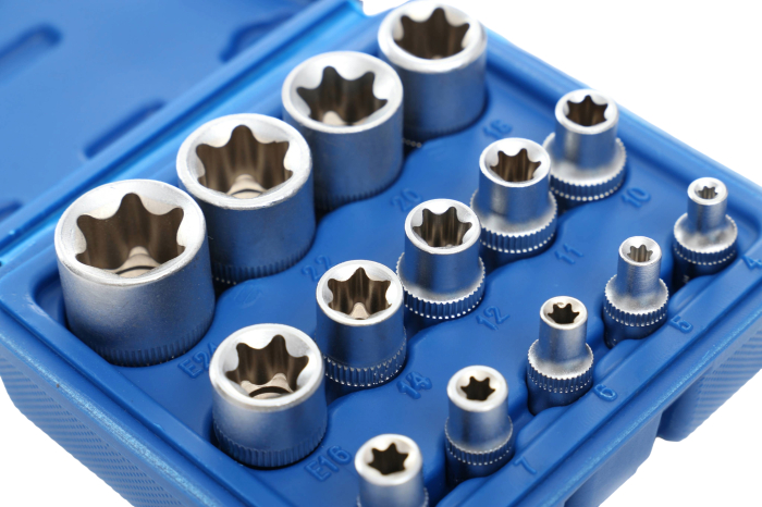 Set chei tubulare TORX 14 piese 1/4" 3/8" 1/2" 4-24mm in valiza pentru service auto si mecanica (KD10335) [9]
