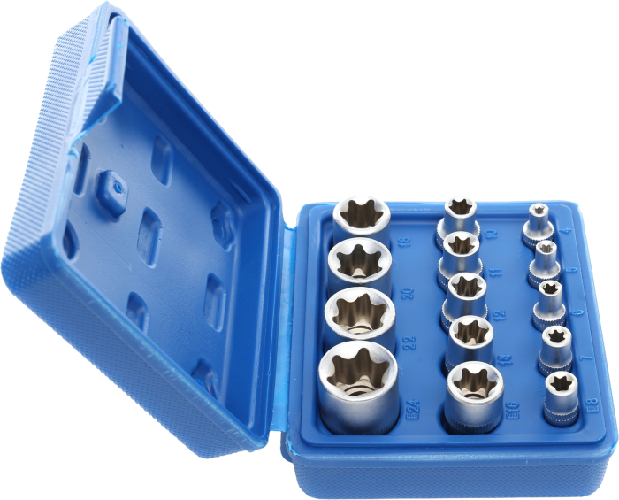 Set chei tubulare TORX 14 piese 1/4" 3/8" 1/2" 4-24mm in valiza pentru service auto si mecanica (KD10335) [12]