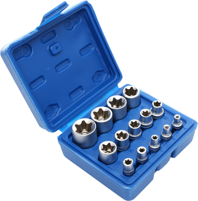 Set chei tubulare TORX 14 piese 1/4" 3/8" 1/2" 4-24mm in valiza pentru service auto si mecanica (KD10335) [11]