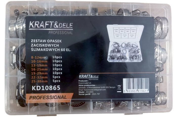 Set colier cleme 60 buc cu surub si piulita otel zincat (KD10865) [2]