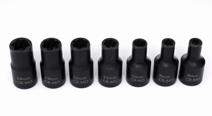 Set complet extractoare impact suruburi deteriorate rupte piulite rotunjite 15 piese (KD11793) [13]