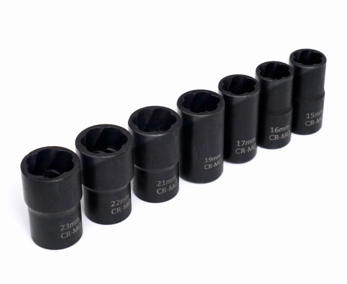 Set complet extractoare impact suruburi deteriorate rupte piulite rotunjite 15 piese (KD11793) [11]