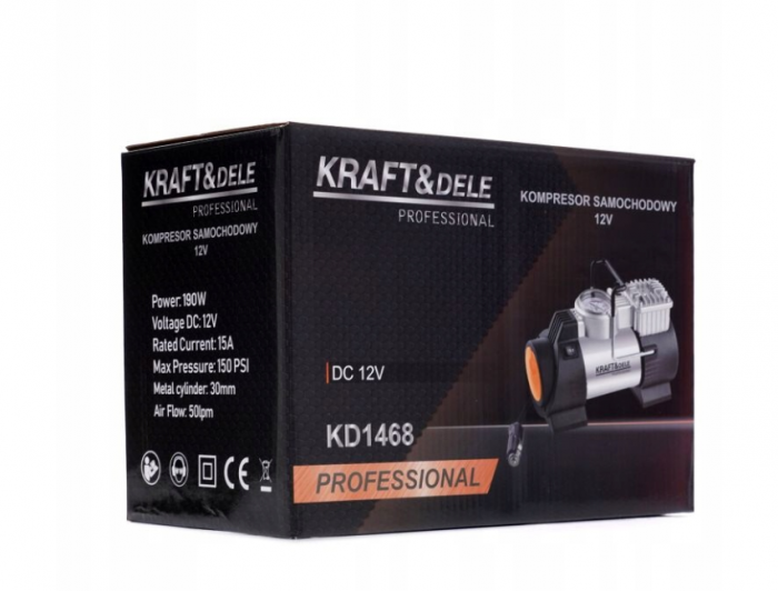 Set compresor auto 12V cu manometru prelungitor (KD1468) [9]