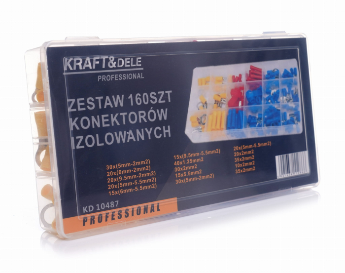 Set conectori papuci electrici capete cabluri auto izolate 160piese (KD10487) [7]