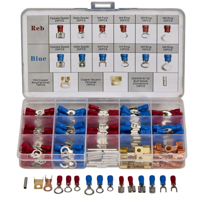 Set conectori papuci electrici capete cabluri auto izolate 300piese (KD10488) [2]