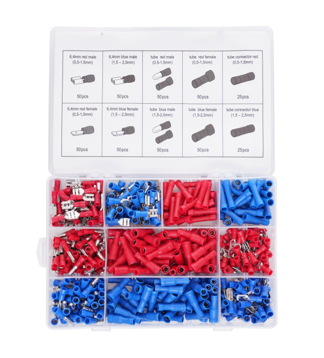 Set conectori papuci electrici capete cabluri auto izolate 450piese (KD10492) [2]