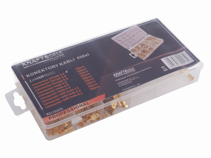 Set conectori papuci electrici capete cabluri auto neizolate 450piese (KD10493) [7]