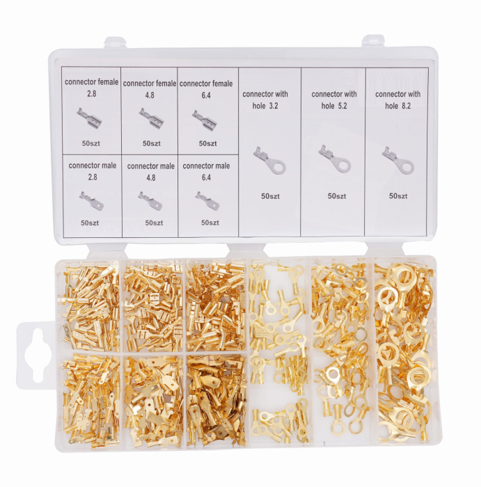 Set conectori papuci electrici capete cabluri auto neizolate 450piese (KD10493) [3]