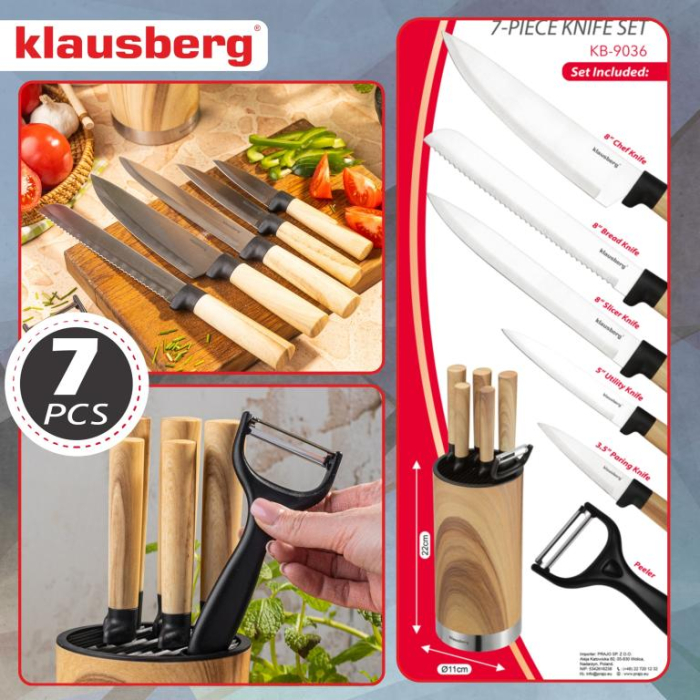Set cutite bucatarie 7 piese cu bloc si curatator (KB-9036) [11]