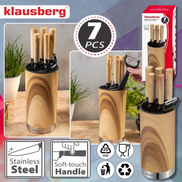 Set cutite bucatarie 7 piese cu bloc si curatator (KB-9036) [4]