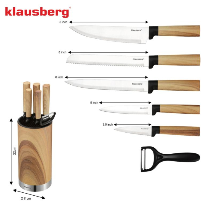 Set cutite bucatarie 7 piese cu bloc si curatator (KB-9036) [5]