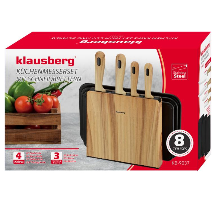 Set cutite bucatarie 8 piese cu 3 tocatoare si suport (KB-9037) [8]