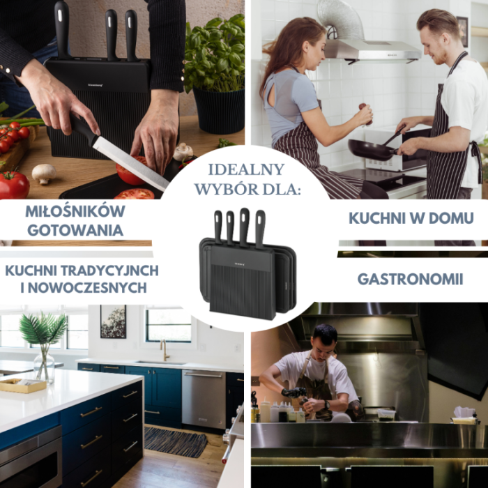 Set cutite bucatarie 8 piese cu suport si tocatoare plastic antiderapante (KB-7980) [6]