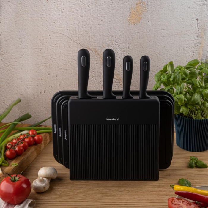 Set cutite bucatarie 8 piese cu suport si tocatoare plastic antiderapante (KB-7980) [11]