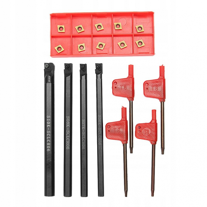 Set cutite strung cu placa inlocuibila instrument dalti strunjire 12x12mm 18piese (S12026) [4]