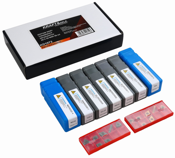 Set cutite strung cu placa inlocuibila instrument dalti strunjire 20x20mm 28piese (KD1072) [1]