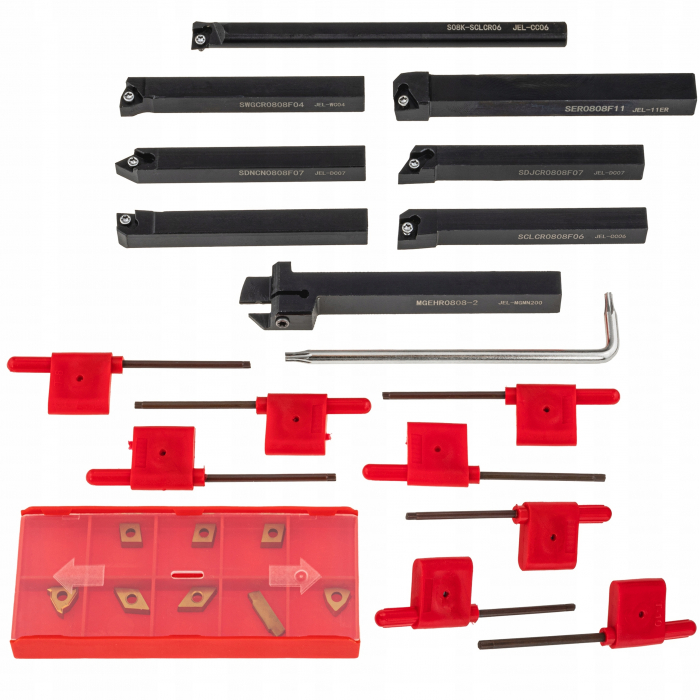 Set cutite strung cu placa inlocuibila instrument dalti strunjire 8x8mm 24piese (S12018) [1]
