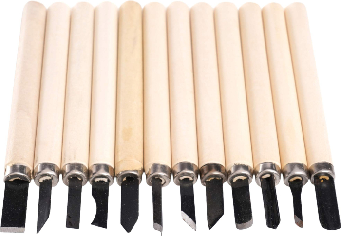 Set dalti pentru sculptura in lemn 12 piese cu maner lemn (KD11774) [5]