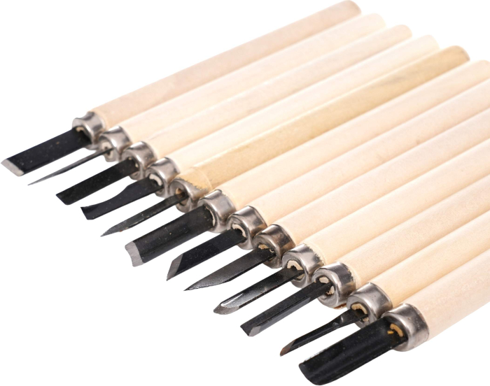 Set dalti pentru sculptura in lemn 12 piese cu maner lemn (KD11774) [6]