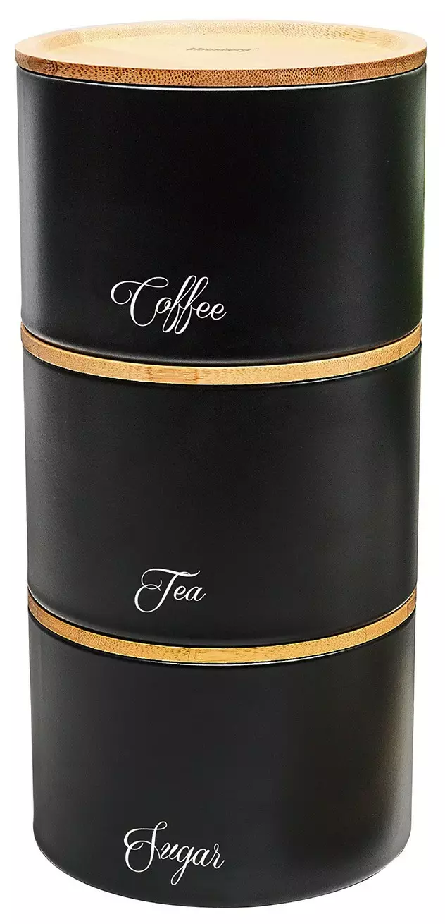 Set de 3 recipiente pentru bucatarie, negru (KB-7506) [4]