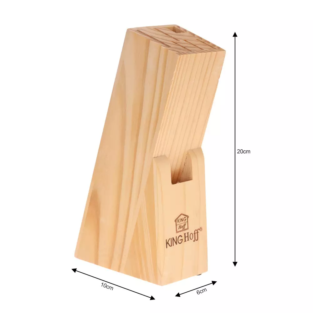 Set de cutite din otel inoxidabil, 5 cutite, 1 ascutitor, 1 foarfeca si suport din lemn (KH-3444) [6]