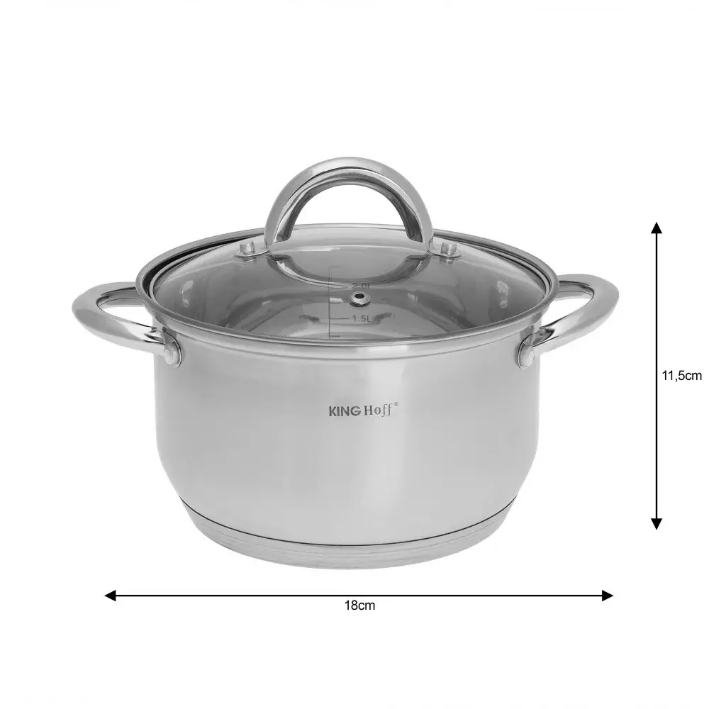 Set de oale din otel inoxidabil, 10 piese, 5 oale si 5 capace, diametru 16, 16, 18, 20, 24 cm (KH-4449) [3]