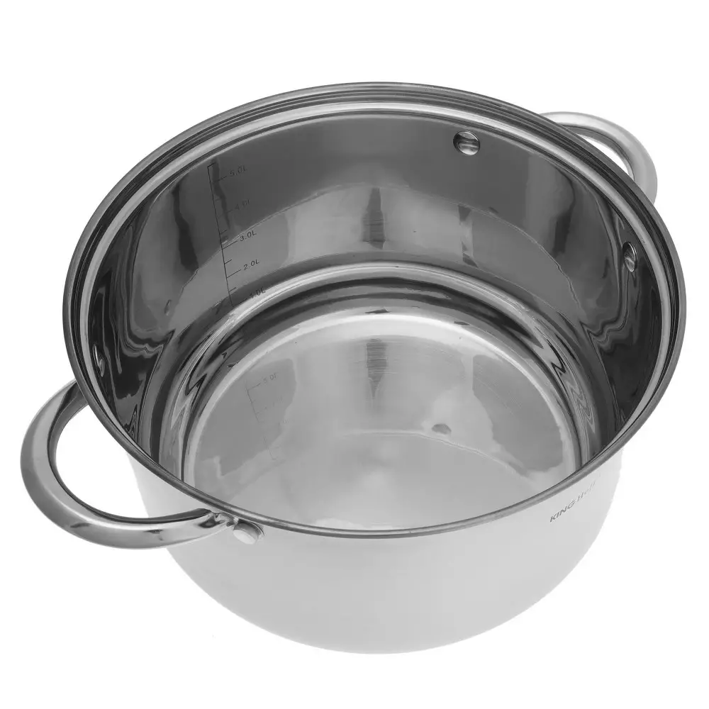 Set de oale din otel inoxidabil, 6 piese, 3 oale si 3 capace, diametru 18, 20, 24 cm (KH-4447) [6]