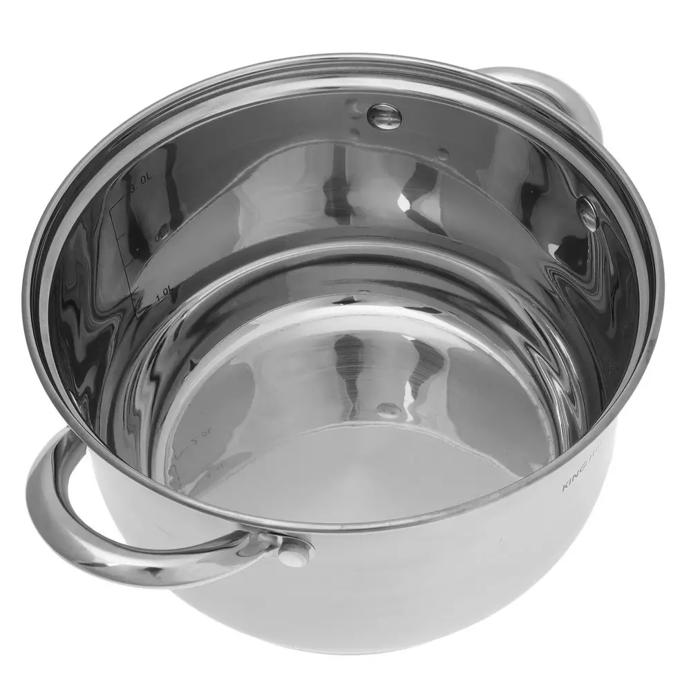 Set de oale din otel inoxidabil, 6 piese, 3 oale si 3 capace, diametru 18, 20, 24 cm (KH-4447) [8]