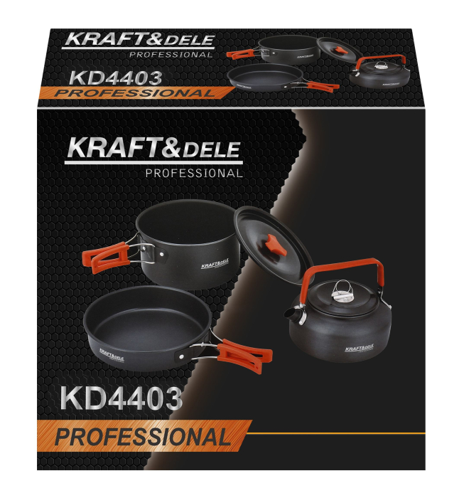 Set de tacamuri turistice din inox, 14 piese, pentru camping (KD4403) [33]