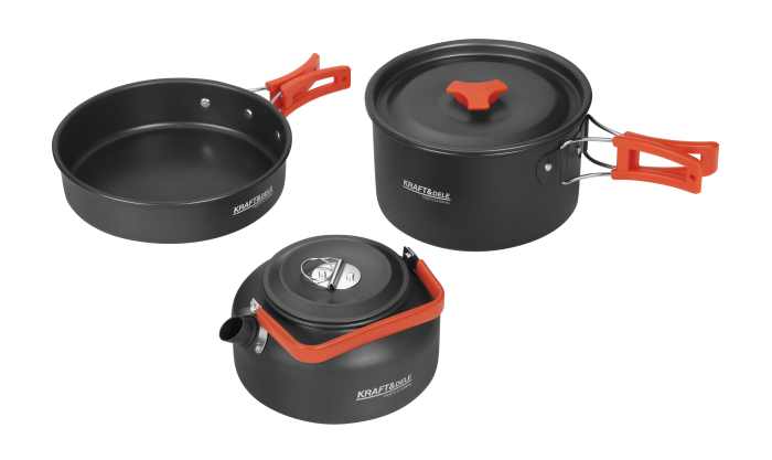 Set de tacamuri turistice din inox, 14 piese, pentru camping (KD4403) [2]