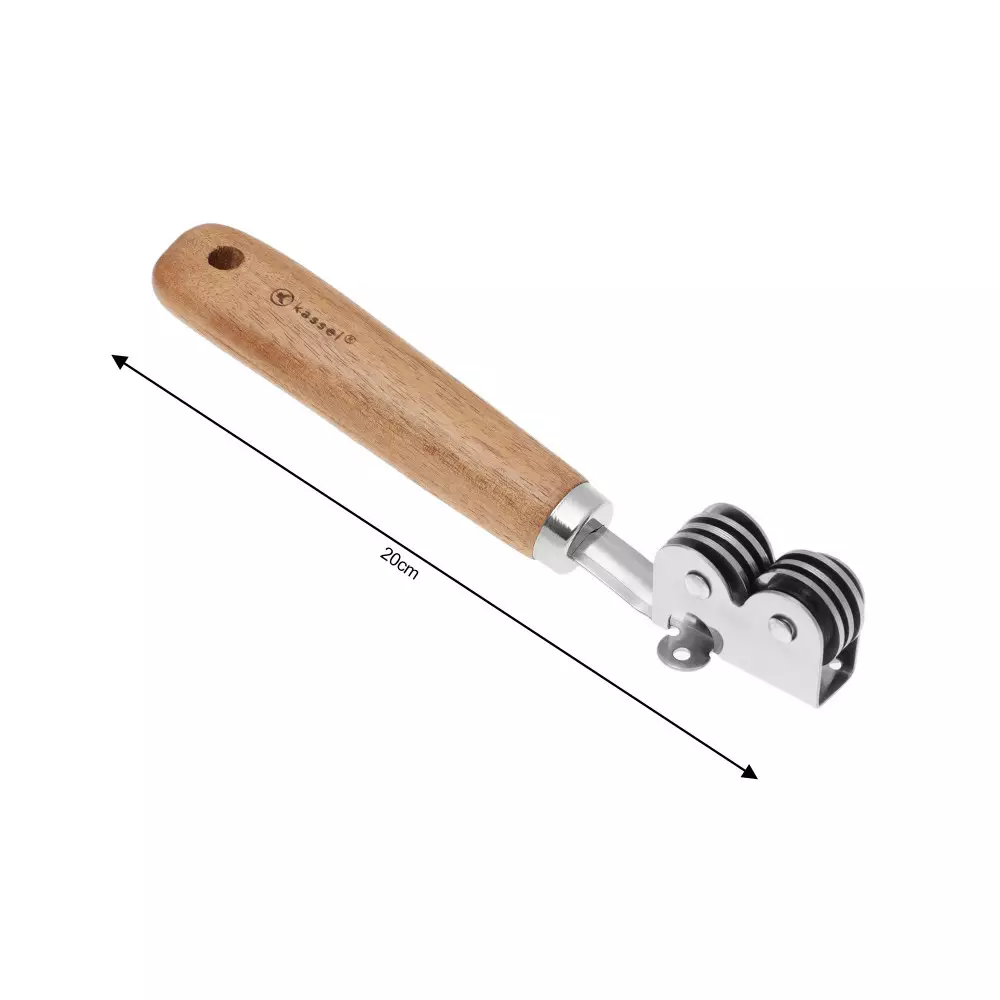 Set de ustensile accesorii bucatarie din otel si lemn de salcam, 5 piese (93706) [4]