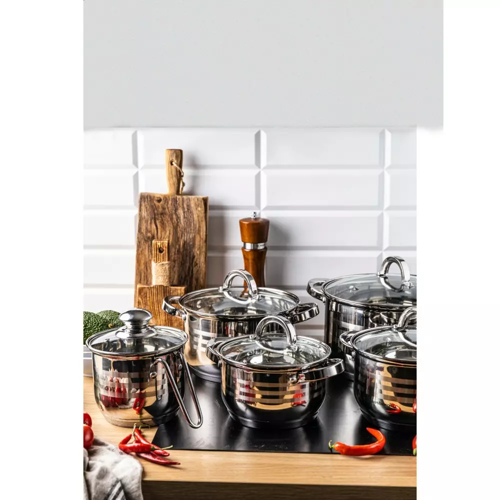 Set de vase de gatit, 10 piese, 5 oale si 5 capace, diametru 16, 18, 20, 24, 14 cm (KB-7696) [3]